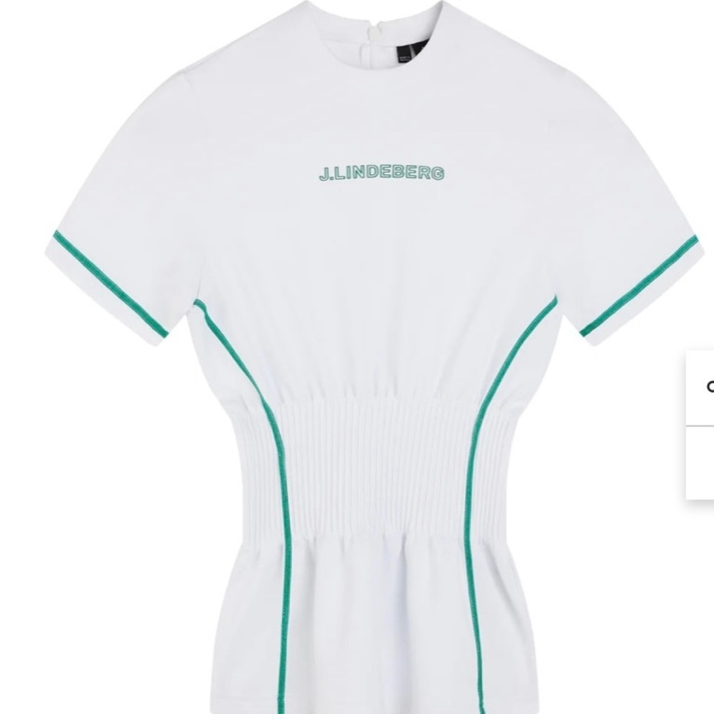 NWT J. Lindeberg Kim White Short Sleeve Top L